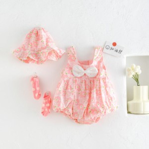 ベビー服 可愛い ボディシャツ ロンパース  新生児 赤ちゃん ベビー 子供服 花柄 ピンク 涼しい 女の子 夏服 夏新品