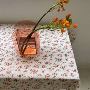 インレトロ小さな花 綿とリネン 花柄テーブルクロスカバー学生デスクテーブルクロスポーズ背景ピクニック布