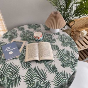 イン 植物テーブルクロス 三味緑の葉背景装飾 ピクニック布 シンプルなデスクダイニングテーブル 綿とリネンの布