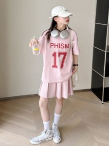 2024夏新作ガールズスーツ夏服小学生スポーツアルファベット野球服度半袖2点セット