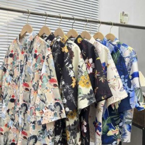 メンズ服 vintage花柄 14色あr 大人気シャツ 男 ヴィンテージワイアン カッコいい 怠惰風 ゆるい 五分袖シャツ