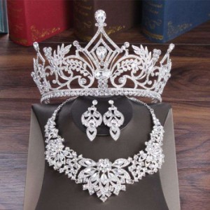 花嫁王冠欧米の雰囲気が贅沢な3点セットのウェディングドレスのウェディングヘッドアクセサリー花嫁のウェディング王冠
