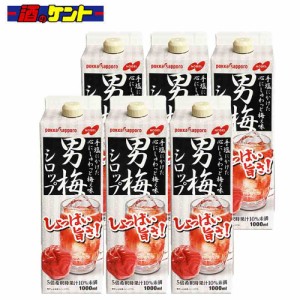 男梅シロップ ポッカサッポロ 1000ml 業務用 5倍希釈 ノーベル製菓 6本セット