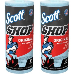 送料無料！【2個セット】SCOTT Shop Towels ブルーロール 55枚2ロール組