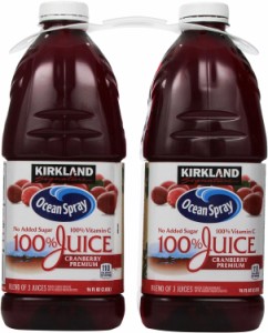 送料無料！KIRKLAND (カークランド) シグネチャー オーシャンスプレー クランベリー 2.83L×2本 ボトル