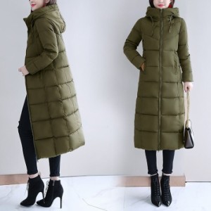 レディース ジャケット コート アウター 中綿 ジャケット フード付き 美シルエット ロング丈 ジップアップ 韓国 新作 可愛い かわいい か