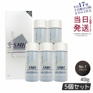 【5個セット】ルアン スーパーミリオンヘアー No.1 ブラック 40g 薄毛隠し 白髪隠し 男性用 女性用 薄毛 白髪 円形脱毛症 対策 頭皮 分け