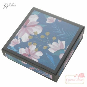 ギフトボックス　フラワープリント　淵ブラック　90×90mm　　1個 box46-bk GreenRoseYumi