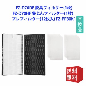 FZ-D70HF FZ-D70DF FZ-PF80K1(12枚入り）交換用 非純正 加湿フィルター 空気清浄機 シャープ(SHARP) 加湿空気清浄機用  互換品 4点セット