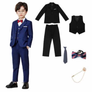 6点セット 子供 スーツ キッズ こども 男の子 子供服 フォーマル 上下セット 七五三 入学式 卒業式 結婚式  おしゃれ タキシード キッズ 