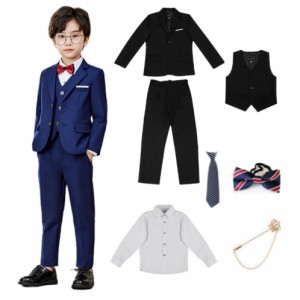 7点セット 子供 スーツ キッズ こども 男の子 子供服 フォーマル 上下セット 七五三 入学式 卒業式 結婚式  おしゃれ タキシード キッズ 