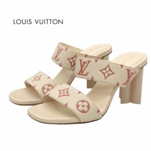 未使用 ルイヴィトン LOUIS VUITTON サンダル ミュール シルエットライン モノグラム レザー アイボリー