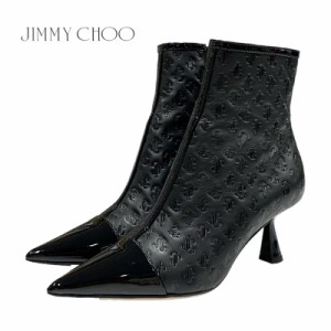 ジミーチュウ JIMMY CHOO KIX/Z ブーツ ショートブーツ 靴 シューズ JCロゴ レザー パテント ブラック 黒