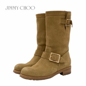 ジミーチュウ JIMMY CHOO ブーツ ショートブーツ 靴 シューズ スエード キャメル ゴールド ミドルブーツ ベルト