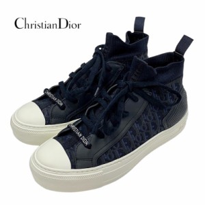 クリスチャンディオール CHRISTIAN DIOR WALKNDIOR スニーカー 靴 シューズ レザー ファブリック ネイビー オブリーク ニット