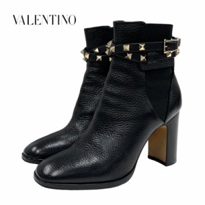 ヴァレンティノ VALENTINO ブーツ ショートブーツ 靴 シューズ サイドゴア ロックスタッズ ベルト レザー ブラック 黒