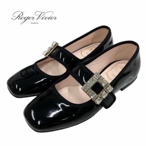 ロジェヴィヴィエ Roger Vivier トレ ヴィヴィエ フラットシューズ 靴 シューズ パテント ブラック 黒 フラットパンプス バレリーナ スト