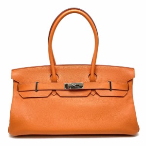 エルメス HERMES ショルダーバーキン バッグ ショルダーバッグ トゴ オレンジ オレンジ シルバー金具