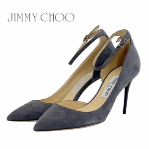 未使用 ジミーチュウ JIMMY CHOO パンプス 靴 シューズ アンクルストラップ スエード グレー