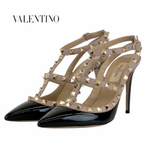 ヴァレンティノ VALENTINO パンプス サンダル 靴 シューズ ロックスタッズ パテント ブラック