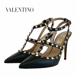 ヴァレンティノ VALENTINO パンプス サンダル 靴 シューズ ロックスタッズ レザー ブラック 黒