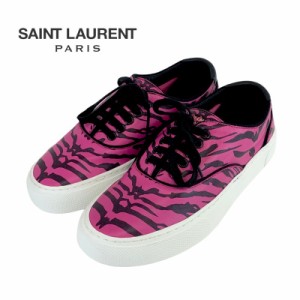 未使用 サンローラン SAINT LAURENT スニーカー 靴 シューズ ゼブラ レザー ピンク ブラック