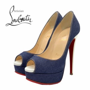 クリスチャンルブタン Christian Louboutin パンプス 靴 シューズ デニム ブルー系 ホワイト