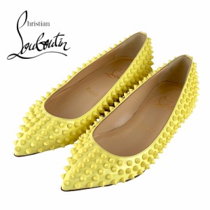 クリスチャンルブタン Christian Louboutin フラットシューズ スリッポン 靴 シューズ パテント イエロー 未使用 フラットパンプス