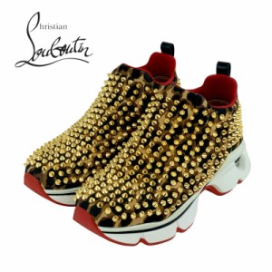 クリスチャンルブタン Christian Louboutin スニーカー 靴 シューズ ゴールド ブラウン レオパード スパイク スタッズ