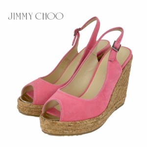 ジミーチュウ JIMMY CHOO サンダル 靴 シューズ スエード コルク ピンク 未使用 ウェッジソール