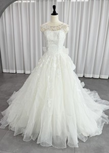 ワタベウエディング WATABE WEDDING BARBIE-1 プリンセスライン ウェディングドレス ホワイト ファーストオーナー オーガンジー ３way