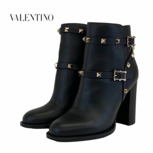 ヴァレンティノ VALENTINO ブーツ ショートブーツ 靴 シューズ レザー ブラック 黒 ゴールド ロックスタッズ