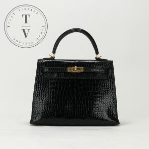 エルメス HERMES 傷つい 手帳カバー】クロコ ポロサス ノワール
