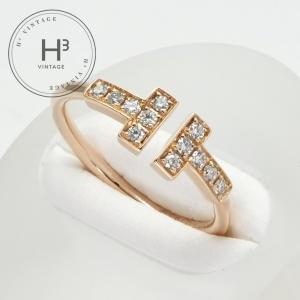 ティファニー フルハート 2P ダイヤリング 9号 750 YG Vintage