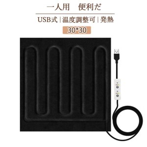 ホットマット 一人用 電熱マット 温度調整可 カーペット 電気 ヒーター ペット 足元 USB 椅子 座布団 キャンプ 車内 アウトドア オフィス