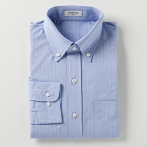 丸和繊維工業 インダスタイルトウキョウ クールマックス ヘリンボーン ボタンダウンシャツ 長袖 00J902HMB2 1枚