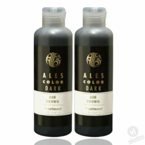 [2本SET]  アレスカラー アッシュブラウン トリートメント 200g (ALES COLOR ASH BROWN shampoo treatment 補色効果 カラー長持ち)