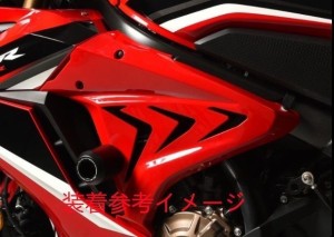Honda用 CBR650R 2019- カスタム サイドカバー 穴あり 赤 ＆ スライダーセット 黒