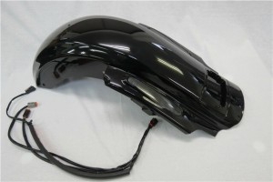 Harley ハーレー デュアルカットアウト 2009-2018年 LEDテールウィンカー　CVOスタイル リアフェンダー　黒