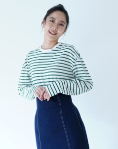 ボーダー 長袖 プリント Tシャツカットソー [4カラー]」 レディース服がお得な     