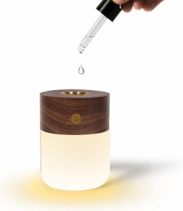 アロマディフューザー 水なし 加熱式 水を使わない コンパクト 天然木 充電式 LEDライト デスクライト アロマライト
