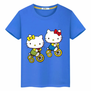 キティちゃん ハローキティプリント Tシャツ 半袖 100cm-160cm コットン100%  カラー8色 かわいい Tシャツ アニメ