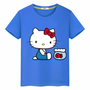 キティちゃん ハローキティプリント Tシャツ 半袖 100cm-160cm コットン100%  カラー8色 かわいい Tシャツ アニメ