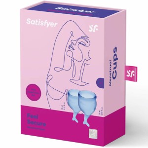 月経カップ サティスファイヤー フィールセキュア（ブルー） Satisfyer Feel Secure（Dark Blue）│キュートなドルフィンモチーフ 医療用