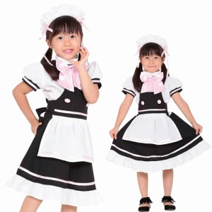  KIDSモデル カフェメイド  キッズコスチューム 子供用 メイド メイド服 ウェイトレス コスプレ ペアルック コスプレ衣装 ハロウィン コ