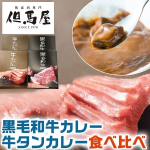 黒毛和牛 カレー 牛タン カレー 食べ比べ 但馬屋 カレー詰合せ 4食S｜但馬屋牛たんカレー×2、但馬屋黒毛和牛ビーフカレー×２ 合計4…