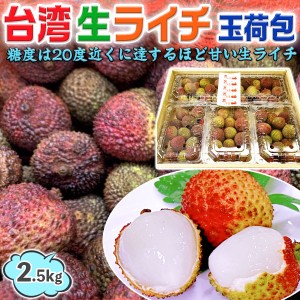 世界の果物シリーズ！ 台湾ライチ 玉荷包 台湾産 生ライチ 1箱 2.5kg (500g1パック×5P) 台灣産【本格的なライチ・高糖度】希少…