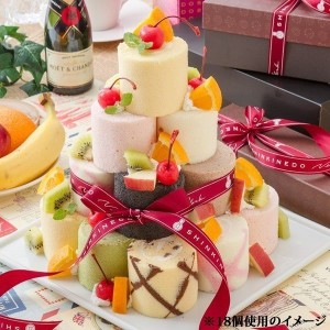 ロールケーキ タワー 9個 (9種のミニロールケーキ) スイーツ 遅れてごめんね敬老の日