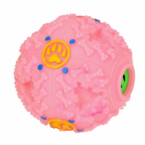【ピンク】【大サイズ】 犬 おやつボール 通販 おやつ ボール オモチャ おもちゃ エサ 餌 音が鳴る 犬用おもちゃ 噛む 噛むおもちゃ デン