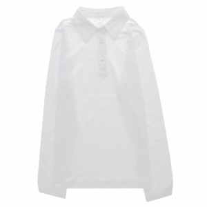 【ホワイト】【Lサイズ】 カットソー レディース vネック 通販 トップス 春 シャツ オフィス tops 白 おしゃれ 襟付き ロンt ボタン付き 